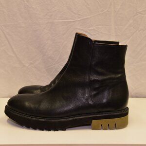 Black Leather Chelsea Boots - Euro Moto Ankle Boot sz 10 or 41